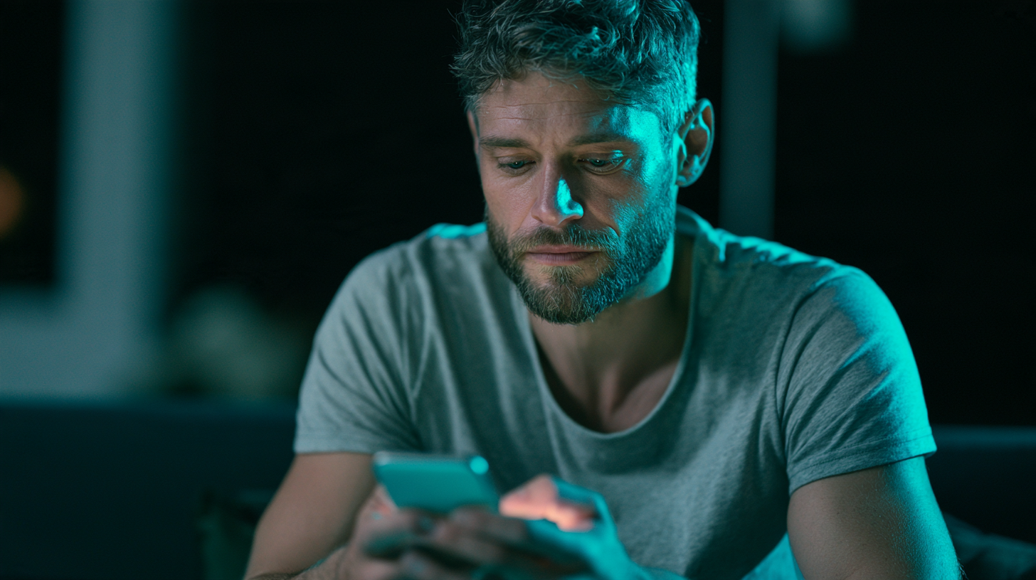 Hombre valorando si merece la pena usar una app de Kegel